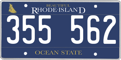 RI license plate 355562