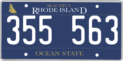 RI license plate 355563