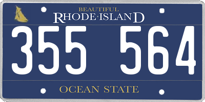 RI license plate 355564