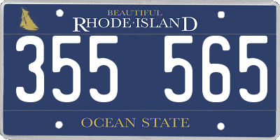 RI license plate 355565