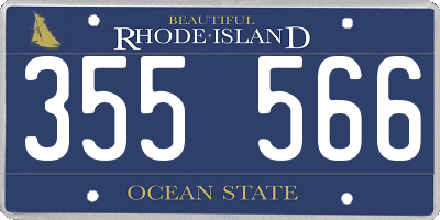 RI license plate 355566
