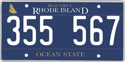 RI license plate 355567