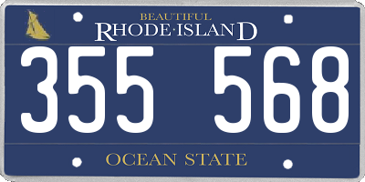 RI license plate 355568