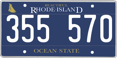 RI license plate 355570