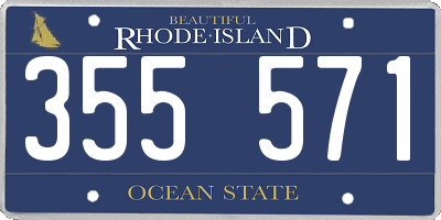 RI license plate 355571