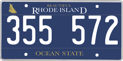 RI license plate 355572
