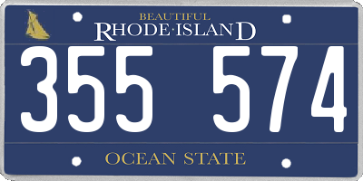 RI license plate 355574