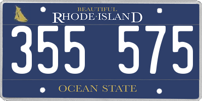 RI license plate 355575