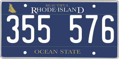 RI license plate 355576