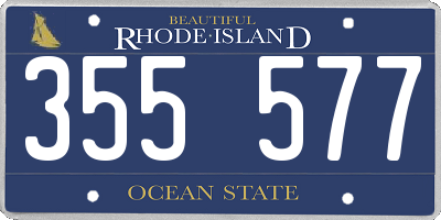 RI license plate 355577