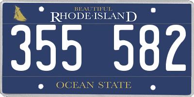 RI license plate 355582
