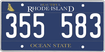 RI license plate 355583