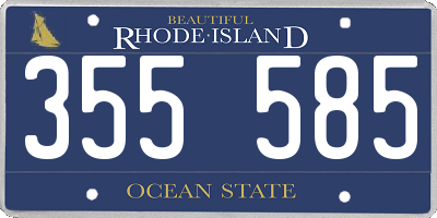 RI license plate 355585