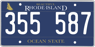 RI license plate 355587