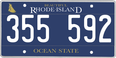 RI license plate 355592