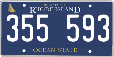 RI license plate 355593