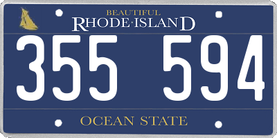 RI license plate 355594