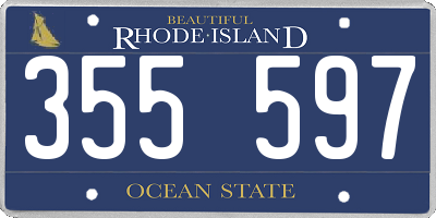 RI license plate 355597