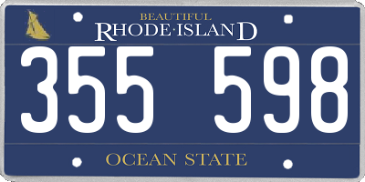 RI license plate 355598