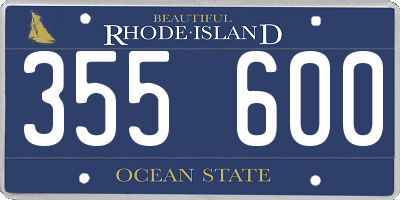 RI license plate 355600