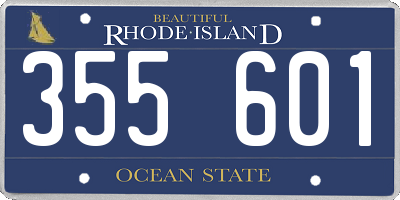 RI license plate 355601