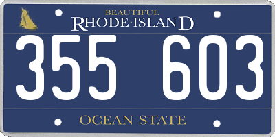 RI license plate 355603