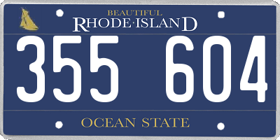 RI license plate 355604