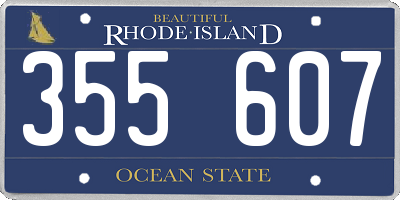 RI license plate 355607