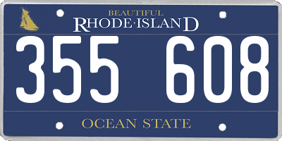 RI license plate 355608