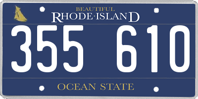 RI license plate 355610