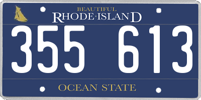 RI license plate 355613