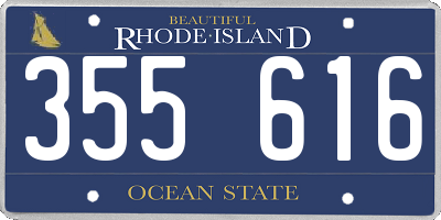 RI license plate 355616