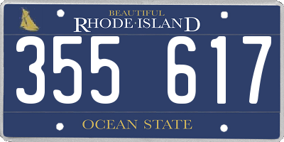RI license plate 355617
