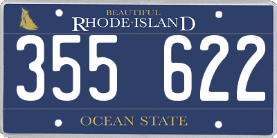RI license plate 355622