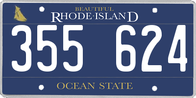 RI license plate 355624