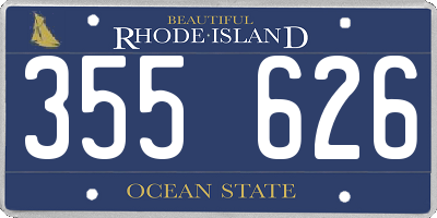 RI license plate 355626