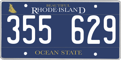 RI license plate 355629