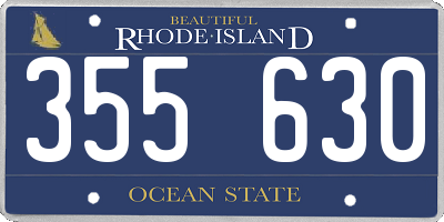 RI license plate 355630
