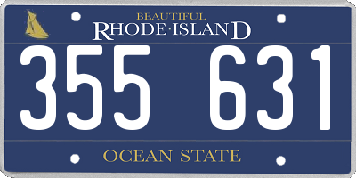 RI license plate 355631