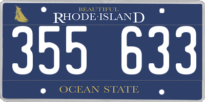 RI license plate 355633