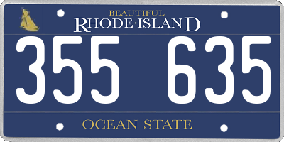 RI license plate 355635