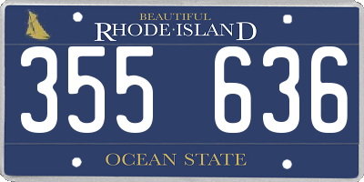 RI license plate 355636