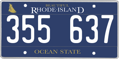 RI license plate 355637
