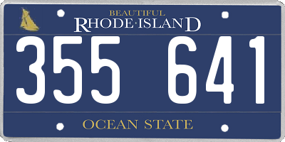RI license plate 355641