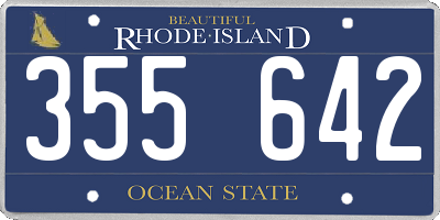 RI license plate 355642
