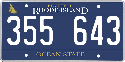 RI license plate 355643