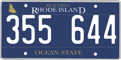RI license plate 355644