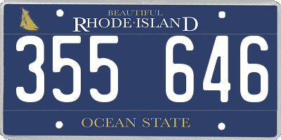 RI license plate 355646