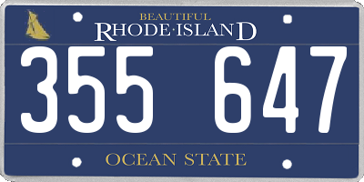 RI license plate 355647