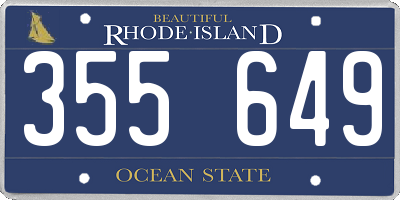 RI license plate 355649